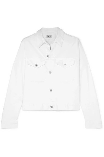 Shop Eve Denim Kaila Cropped Denim Jacket In White
