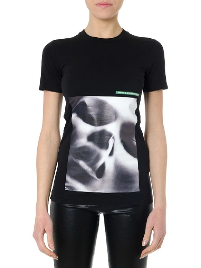 Shop Dsquared2 Black Cotton Printed T Shirt