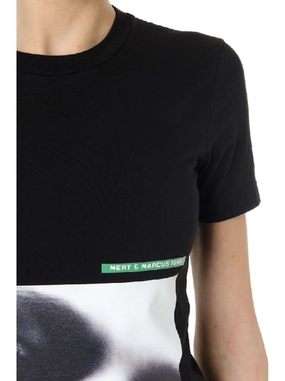 Shop Dsquared2 Black Cotton Printed T Shirt