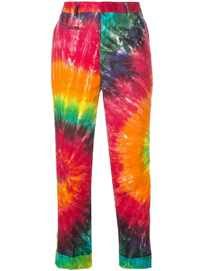 Shop R13 Tie-dye Print Trousers - Multicolour