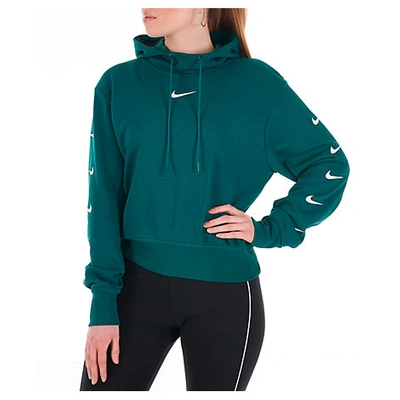 Shop Nike Women's Sportswear Swoosh Hoodie, Green - Size Small