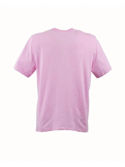 Shop Msgm Logo Print T-shirt In Rosa