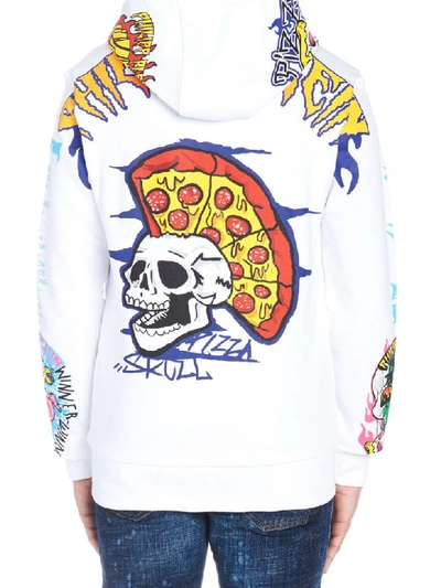 Shop Philipp Plein Pizza Boys Hoodie In White