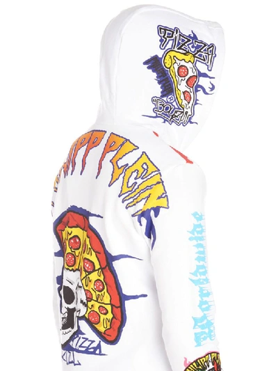 Shop Philipp Plein Pizza Boys Hoodie In White