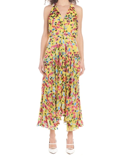 Shop Saloni Rita Dress In Giallo 