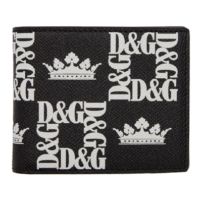 Shop Dolce & Gabbana Dolce And Gabbana Black Logo Crown Wallet In Hny47 Black