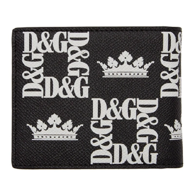 Shop Dolce & Gabbana Dolce And Gabbana Black Logo Crown Wallet In Hny47 Black
