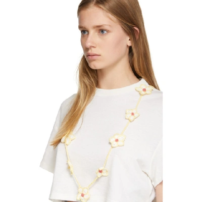 Shop Alanui White Cashmere Embroidery T-shirt In White Multi