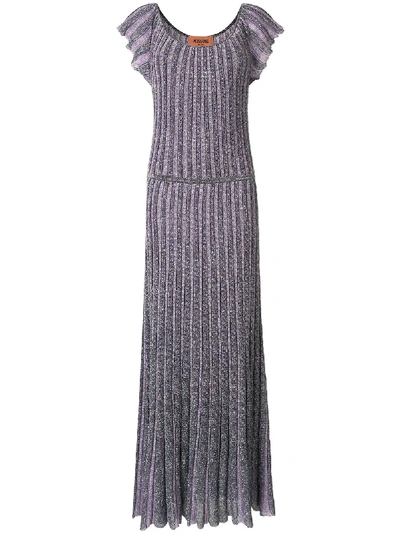Shop Missoni Metallic-effect Long Dress - Purple