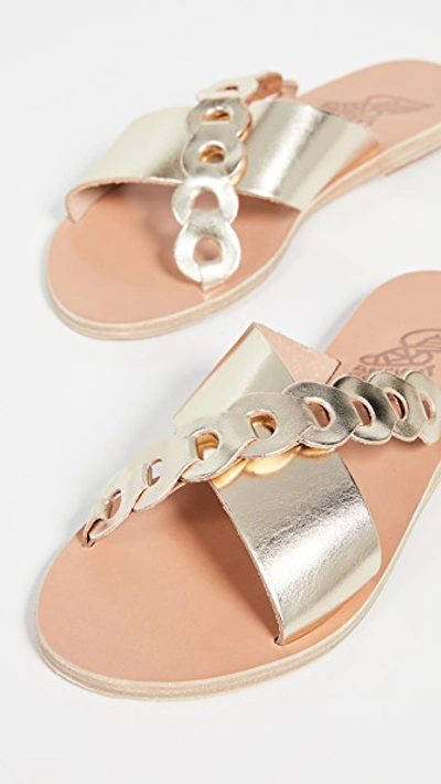 Shop Ancient Greek Sandals Thais Links Slides In Platinum