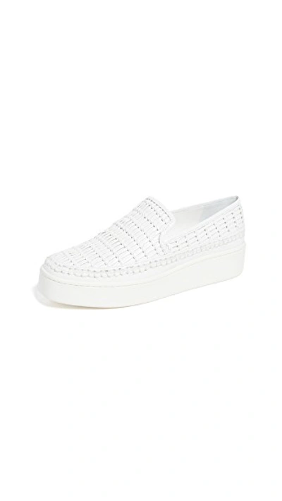 Shop Vince Stafford Platform Slip On Sneakers In Off White