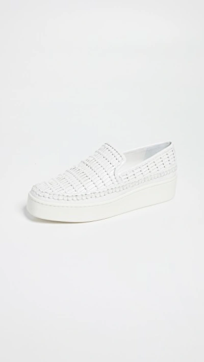 Shop Vince Stafford Platform Slip On Sneakers In Off White