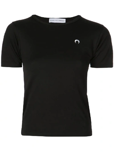 Shop Marine Serre Crescent Moon Logo T-shirt In Black