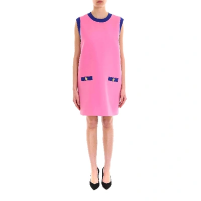 Shop Gucci Sleeveless Contrast Dress In Pink