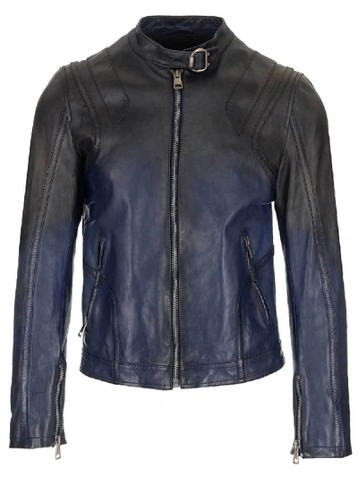 Shop Gucci Zipped Leather Jacket In Black