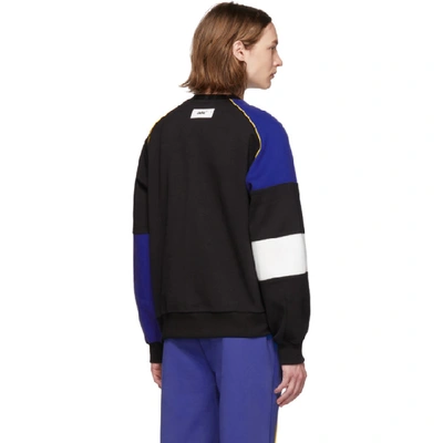 Shop Ader Error Black And Blue Form Logo Sweatshirt In 1 Black