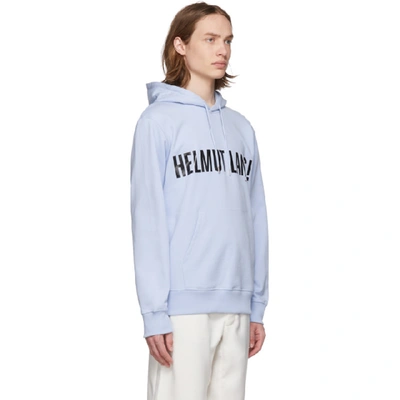 Shop Helmut Lang Blue Exclamation Hoodie In Flag