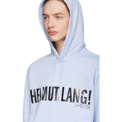 Shop Helmut Lang Blue Exclamation Hoodie In Flag