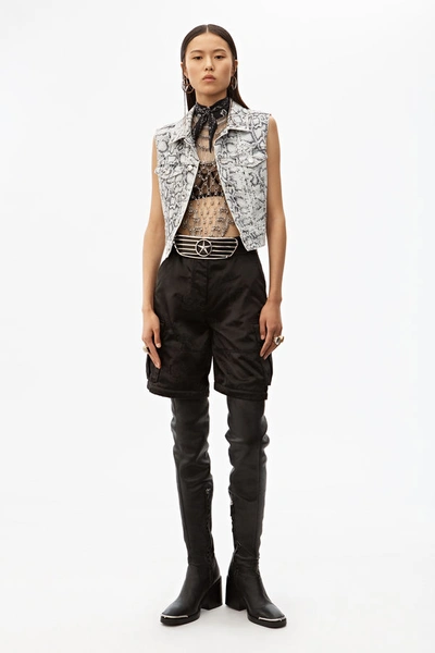 Shop Alexander Wang Cropped Python Vest In Faded Python
