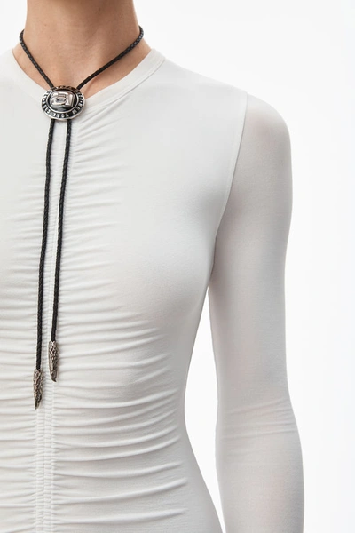 Shop Alexander Wang Ruched Mini Dress In Ivory