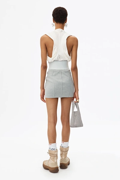 Shop Alexander Wang Logo Elastic Skirt In Grey