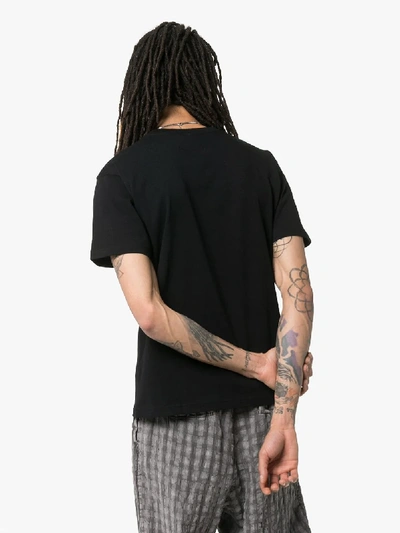 Shop Yohji Yamamoto Logo Print Cotton T-shirt In Black