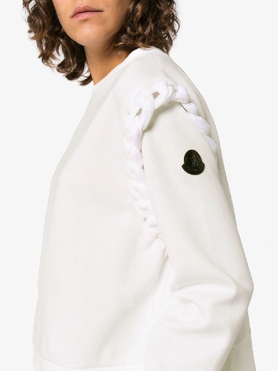 Shop Moncler Sweatshirt Mit Schnürung In White