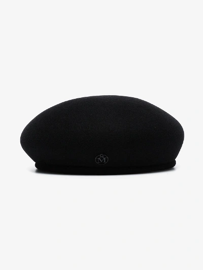 Shop Maison Michel Black Bonnie Rabbit-felt Beret Hat