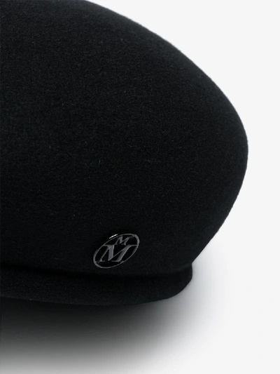 Shop Maison Michel Black Bonnie Rabbit-felt Beret Hat
