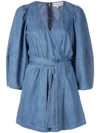 APIECE APART WRAP-AROUND DENIM PLAYSUIT - 蓝色