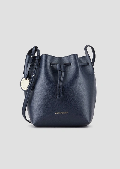 Shop Emporio Armani Bucket Bags - Item 45449101 In Midnight Blue