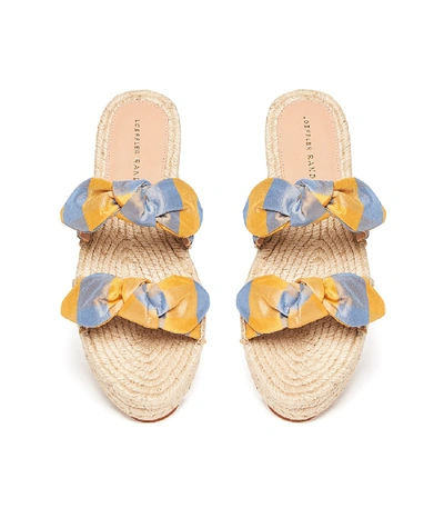 Shop Loeffler Randall Daisy Two Bow Espadrille Platform Sandal In Dandelion/rain In Multi