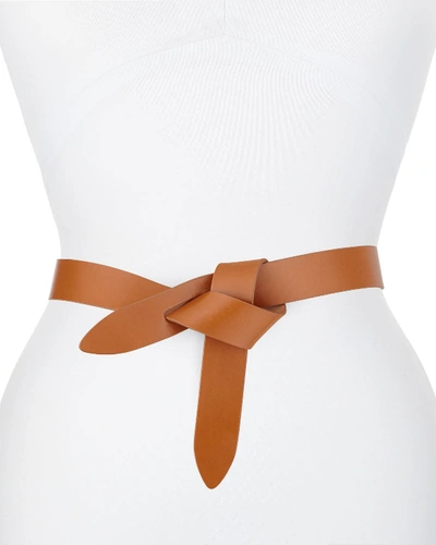 Shop Isabel Marant Lecce Leather Tie Belt In Natural