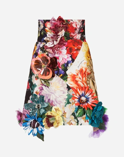 Shop Dolce & Gabbana Short Patchwork Skirt In Multi-colored