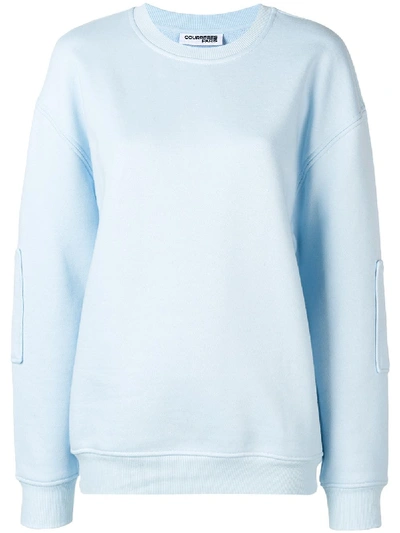 Shop Courrèges Embroidered Logo Sweatshirt - Blue