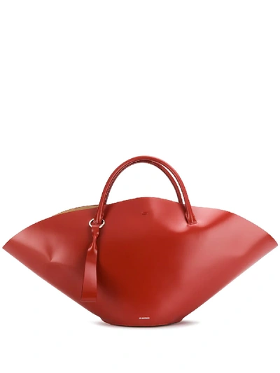 Shop Jil Sander Structured Tote Bag In Red