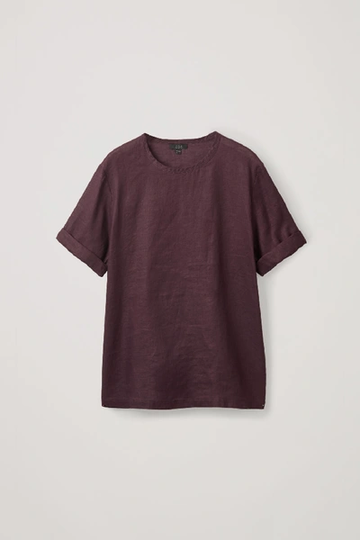 Shop Cos Oversized Linen T-shirt In Red