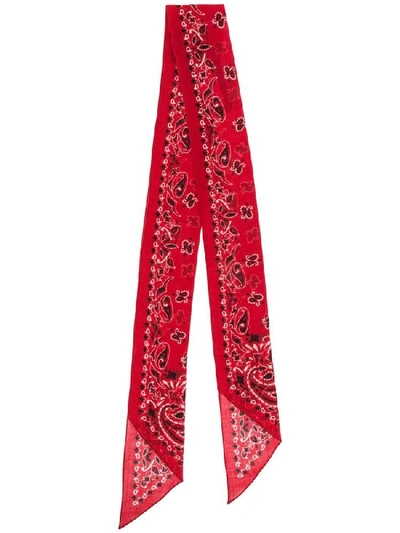 Shop Saint Laurent Paisley Print Scarf In Red