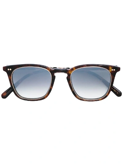 Shop Garrett Leight Square Frame Sunglasses - Brown