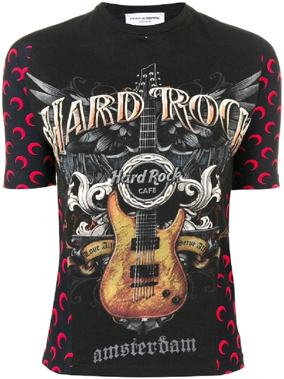 Shop Marine Serre Hard Rock Band T-shirt - Black