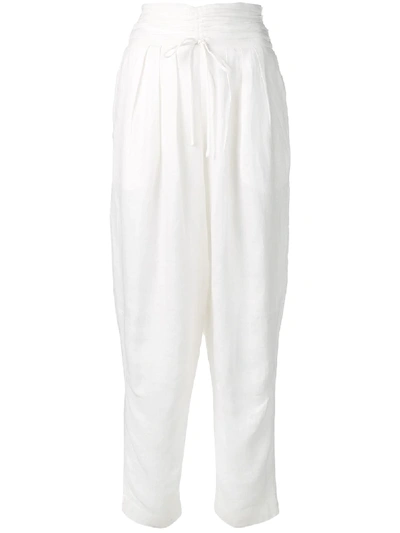 Shop Isabel Marant High Waisted Tapered Trousers - White