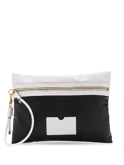 Shop Givenchy Tag Xl Leather Clutch Bag - Black