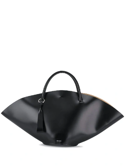 Shop Jil Sander Structured Tote Bag - Black