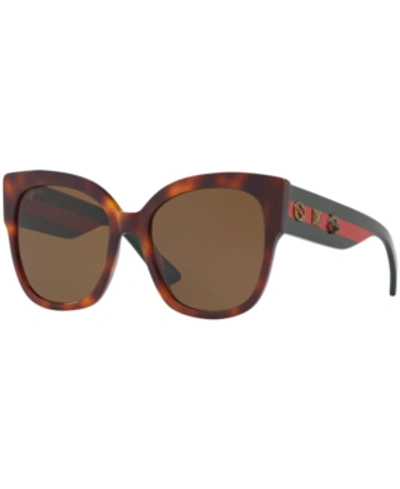 Shop Gucci Sunglasses, Gg0059s In Tortoise/brown