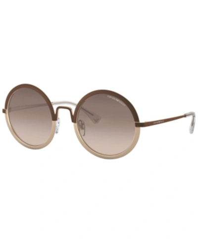 Shop Emporio Armani Sunglasses, Ea2077 52 In Mt Brown/mt Light Bronze/brown Gradient