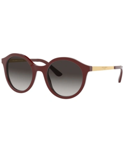 Shop Dolce & Gabbana Sunglasses, Dg4358 50 In Bordeaux/grey Gradient
