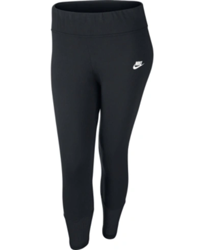 Shop Nike Plus Size Sportswear Mesh-trimmed Leggings In Black