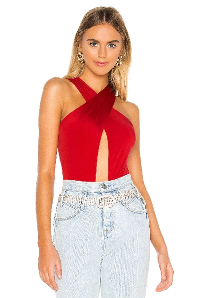 Shop Nbd X Naven Tilly Bodysuit In Candy Apple Red