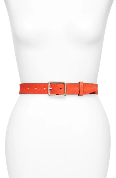 Shop Rag & Bone 'boyfriend' Leather Belt In Red Suede