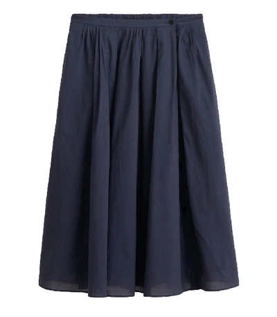 Shop Alex Mill Cotton Midi Skirt In Navy